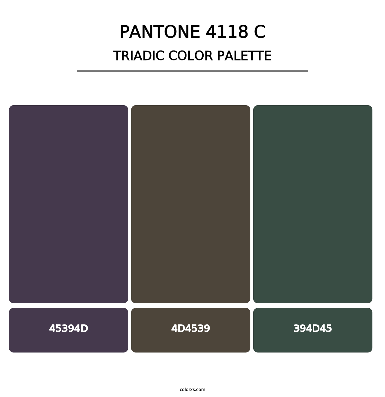 PANTONE 4118 C - Triadic Color Palette