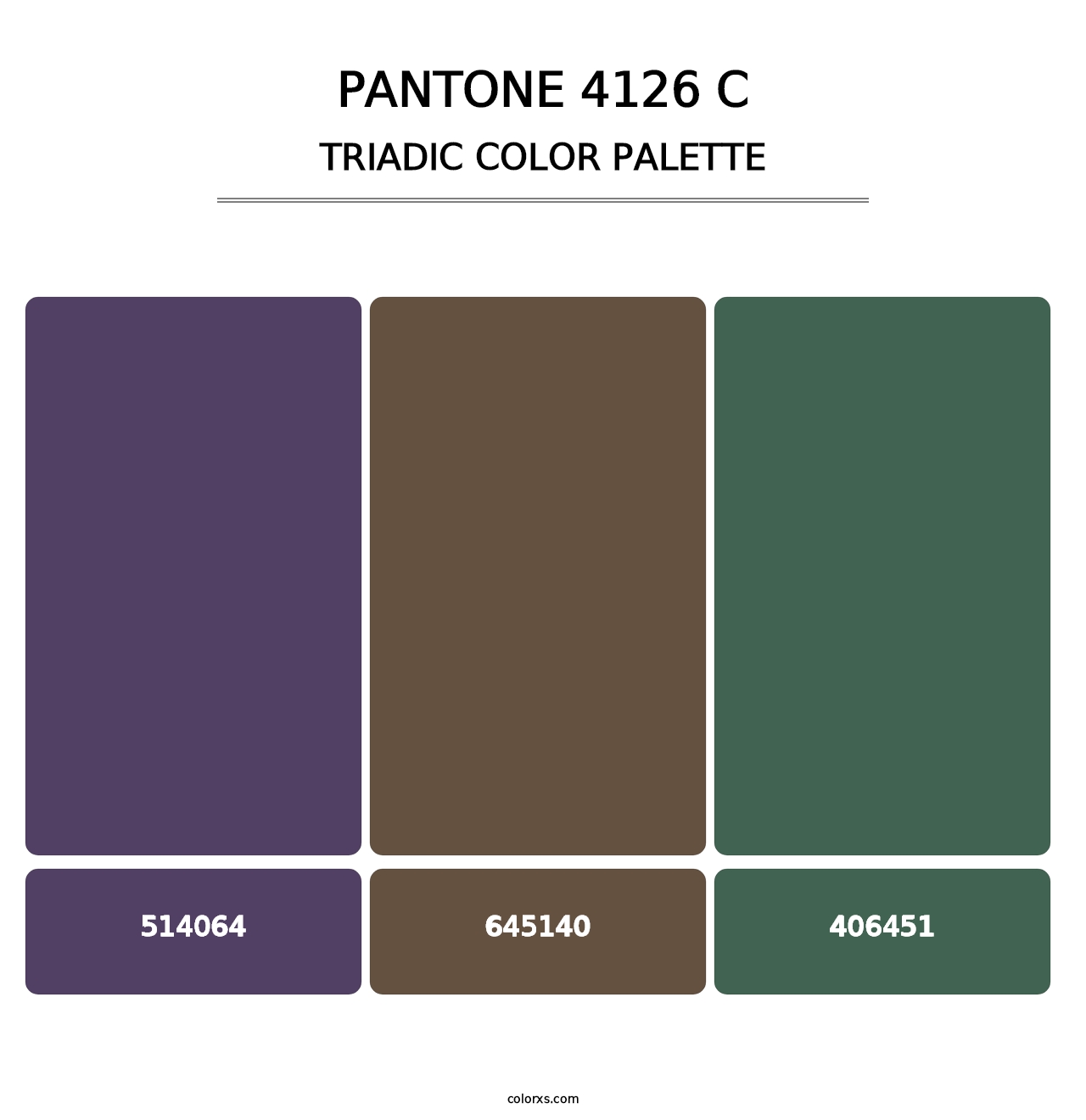 PANTONE 4126 C - Triadic Color Palette