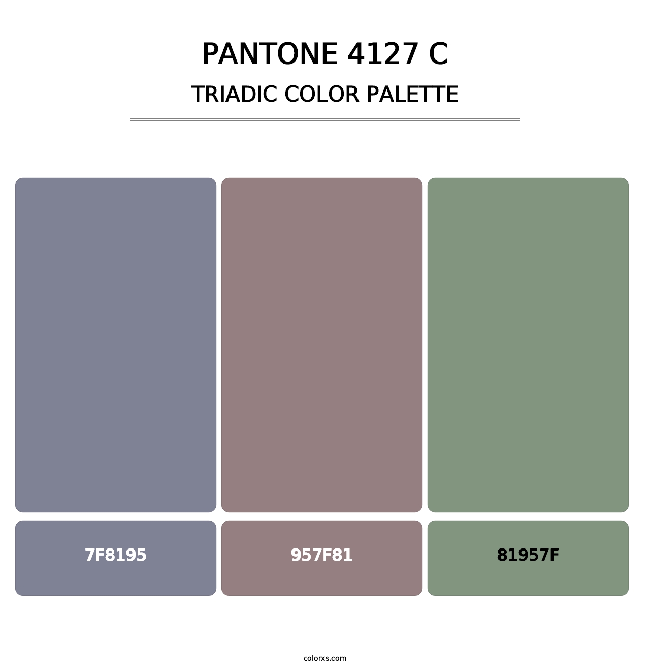 PANTONE 4127 C - Triadic Color Palette