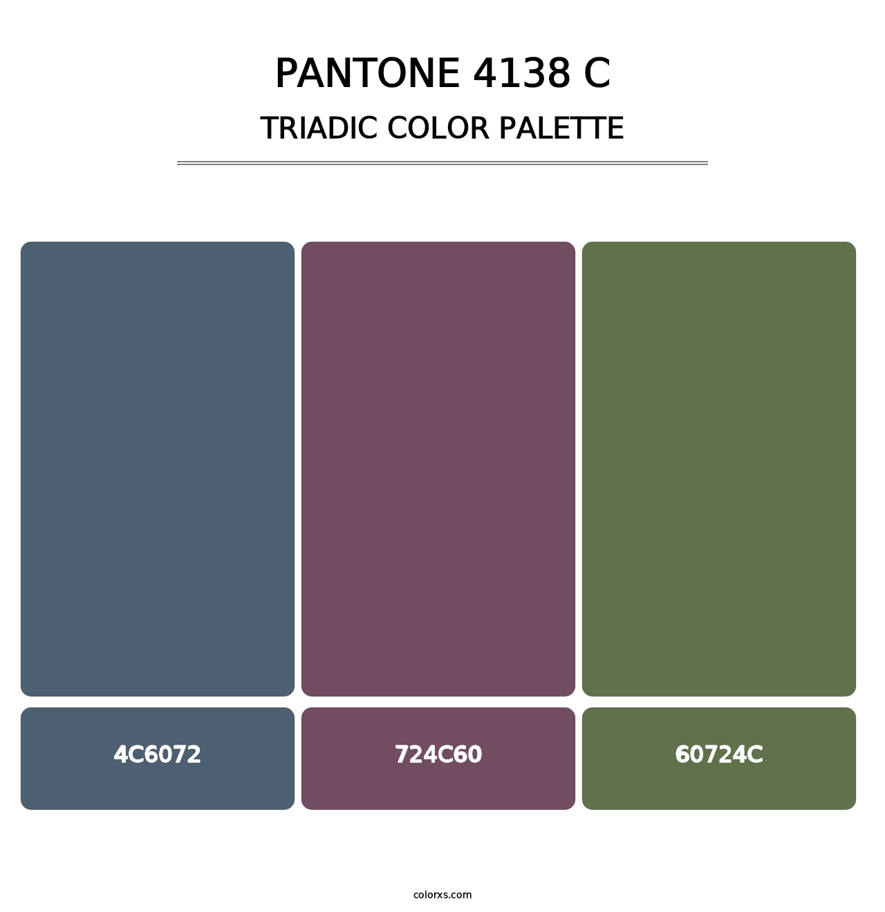 PANTONE 4138 C - Triadic Color Palette