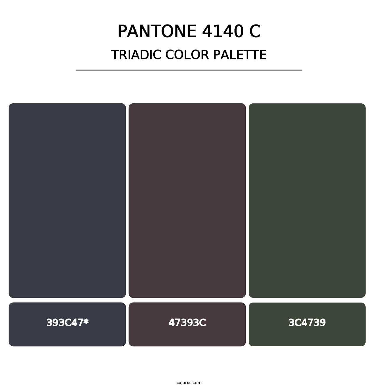 PANTONE 4140 C - Triadic Color Palette