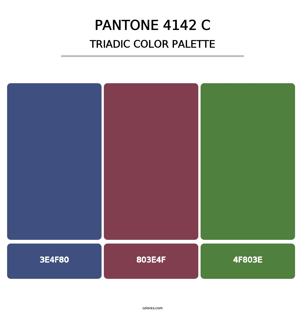 PANTONE 4142 C - Triadic Color Palette
