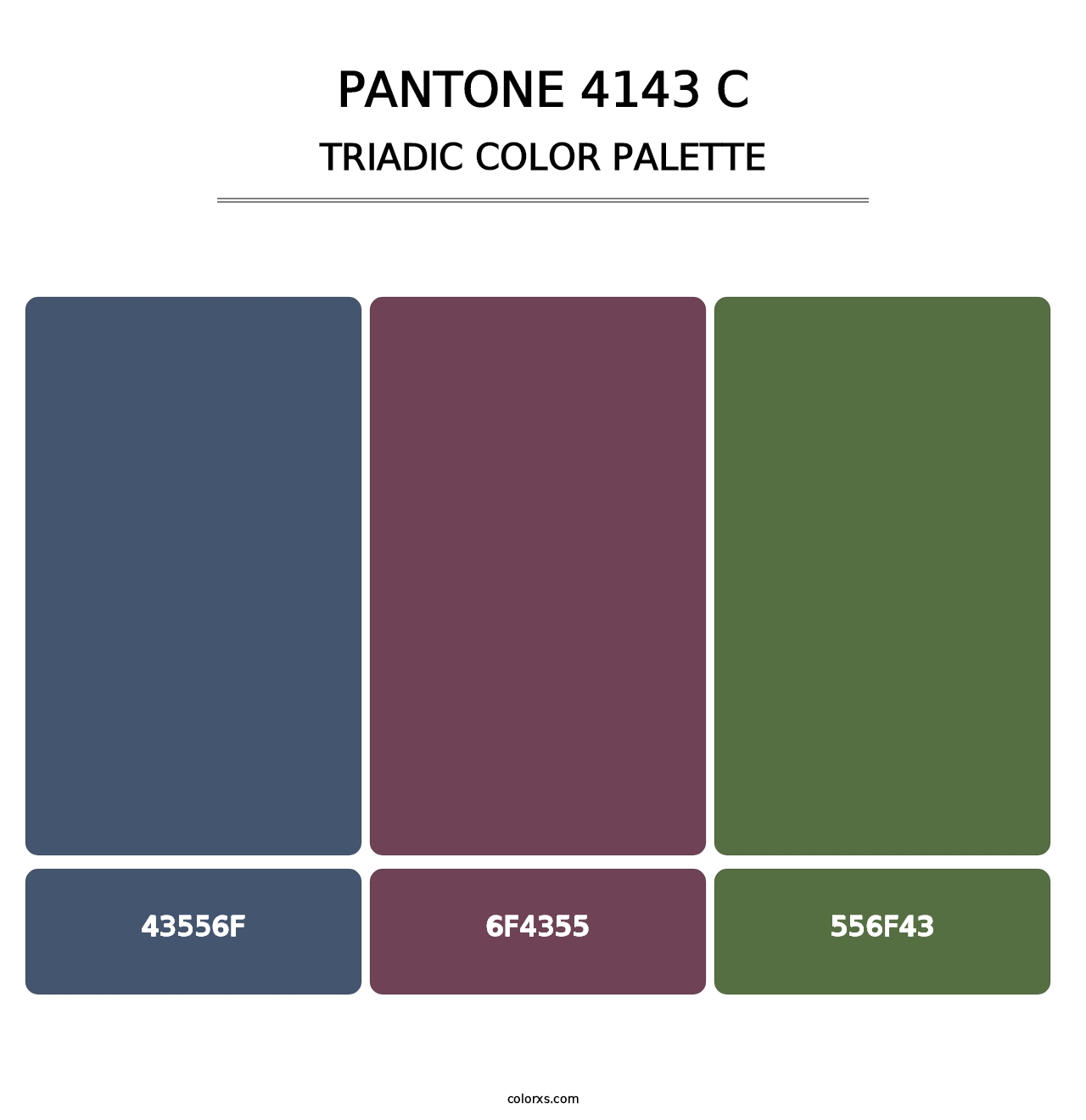 PANTONE 4143 C - Triadic Color Palette