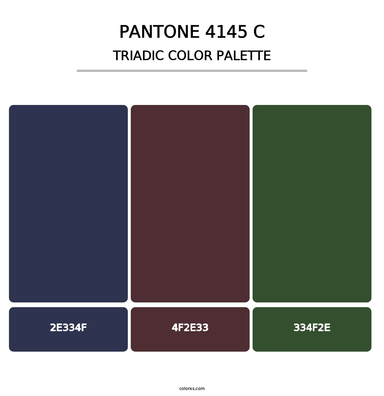 PANTONE 4145 C - Triadic Color Palette