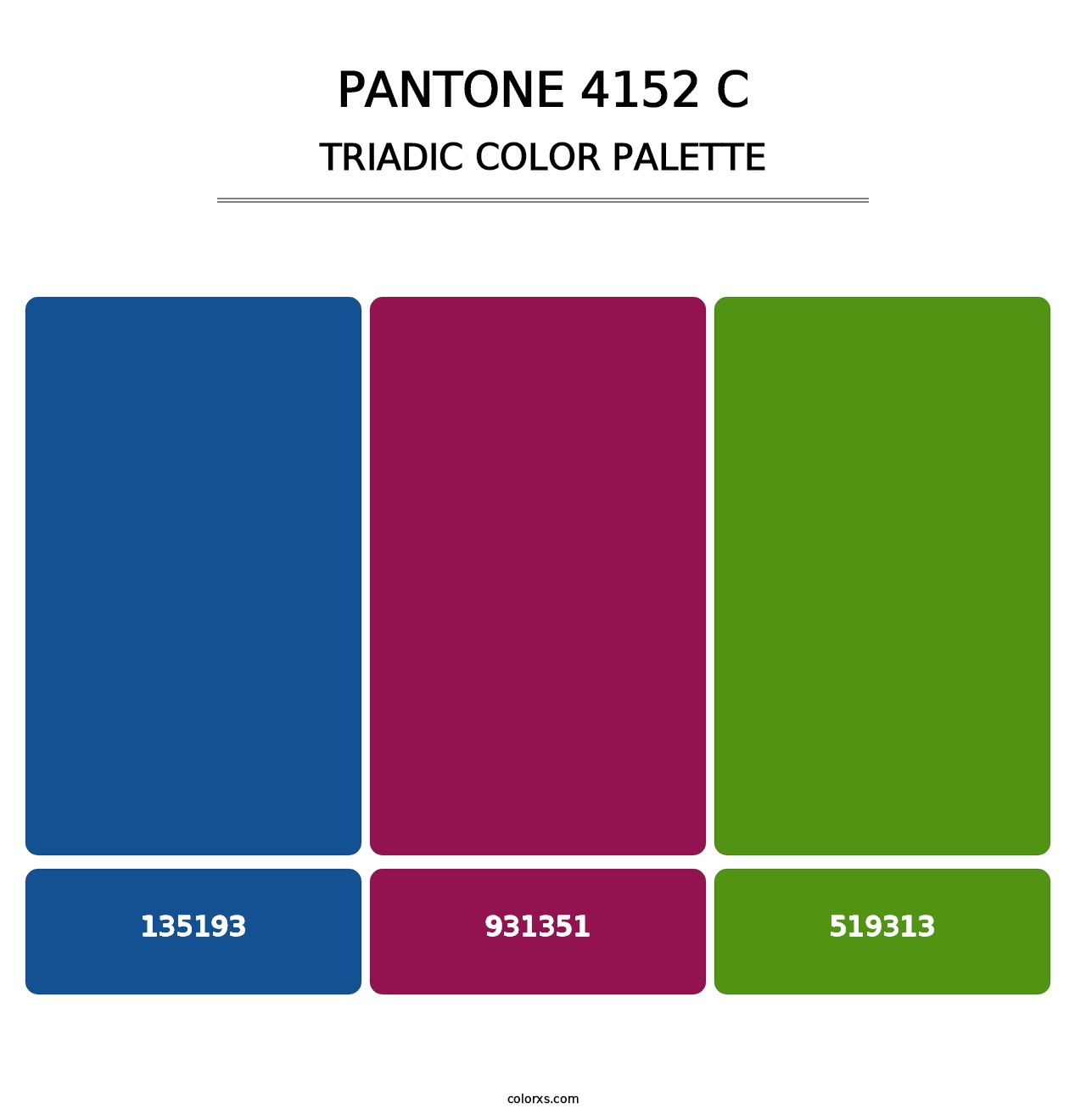 PANTONE 4152 C - Triadic Color Palette
