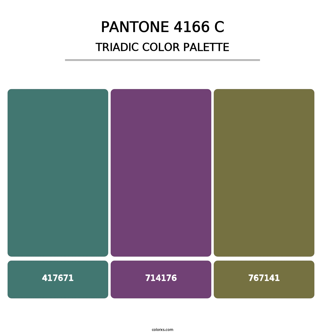 PANTONE 4166 C - Triadic Color Palette