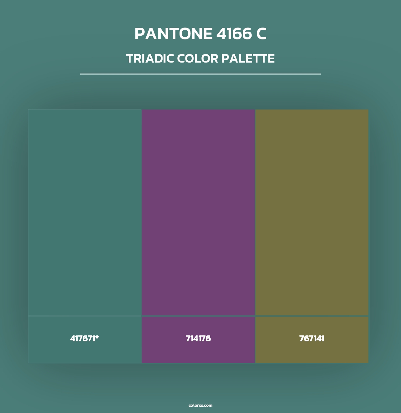 PANTONE 4166 C - Triadic Color Palette