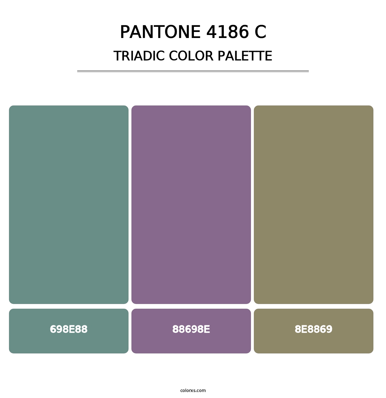 PANTONE 4186 C - Triadic Color Palette