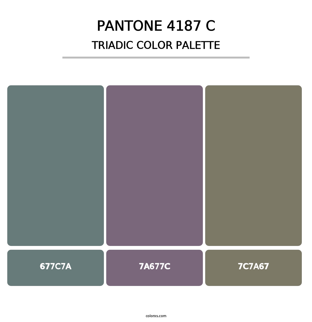 PANTONE 4187 C - Triadic Color Palette