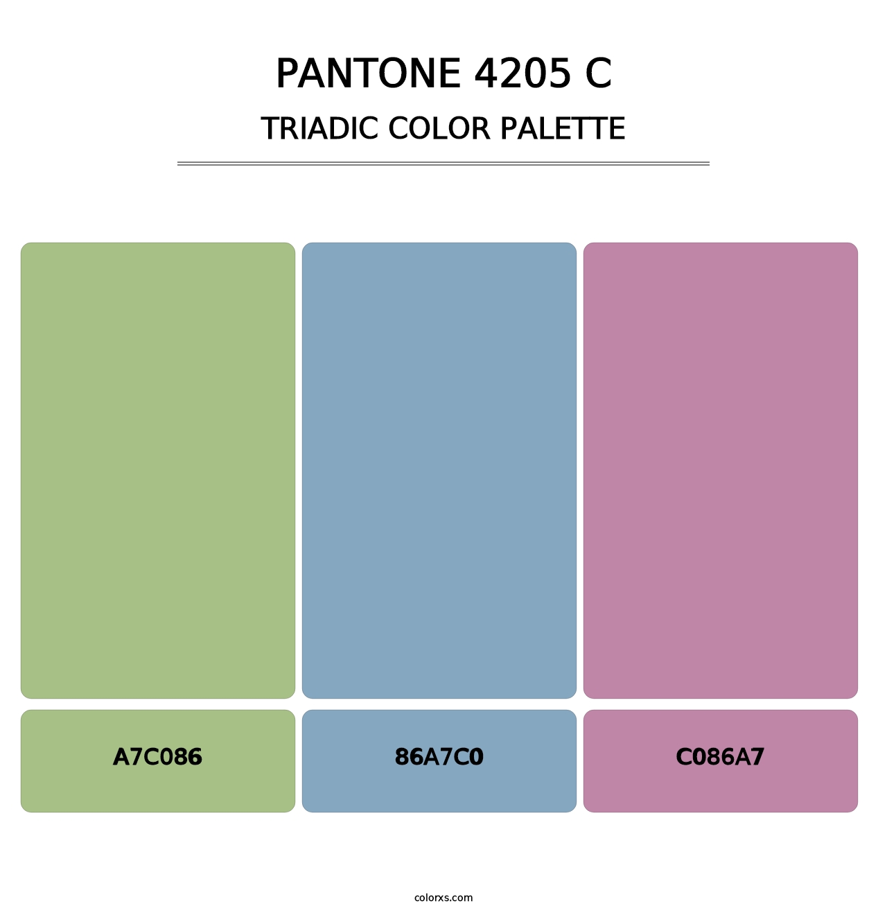 PANTONE 4205 C - Triadic Color Palette