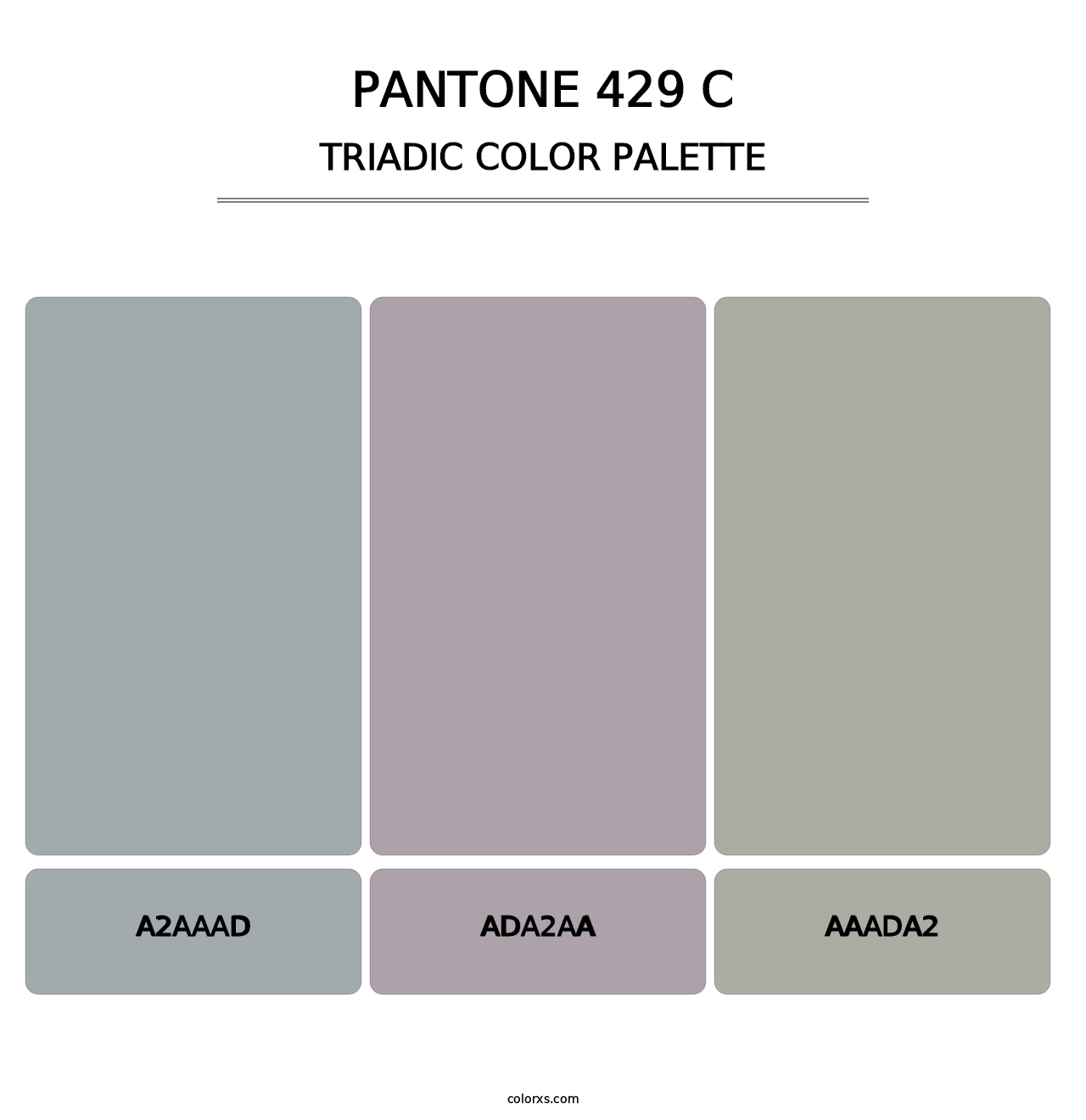 PANTONE 429 C - Triadic Color Palette