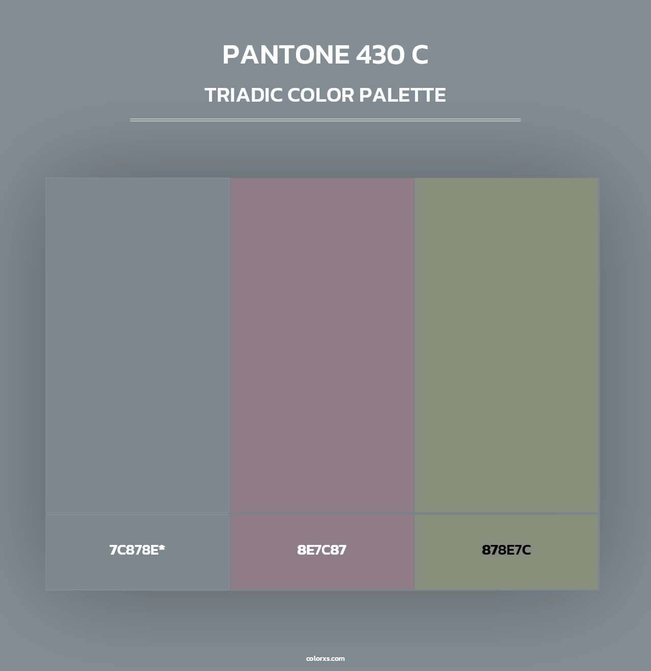 PANTONE 430 C - Triadic Color Palette