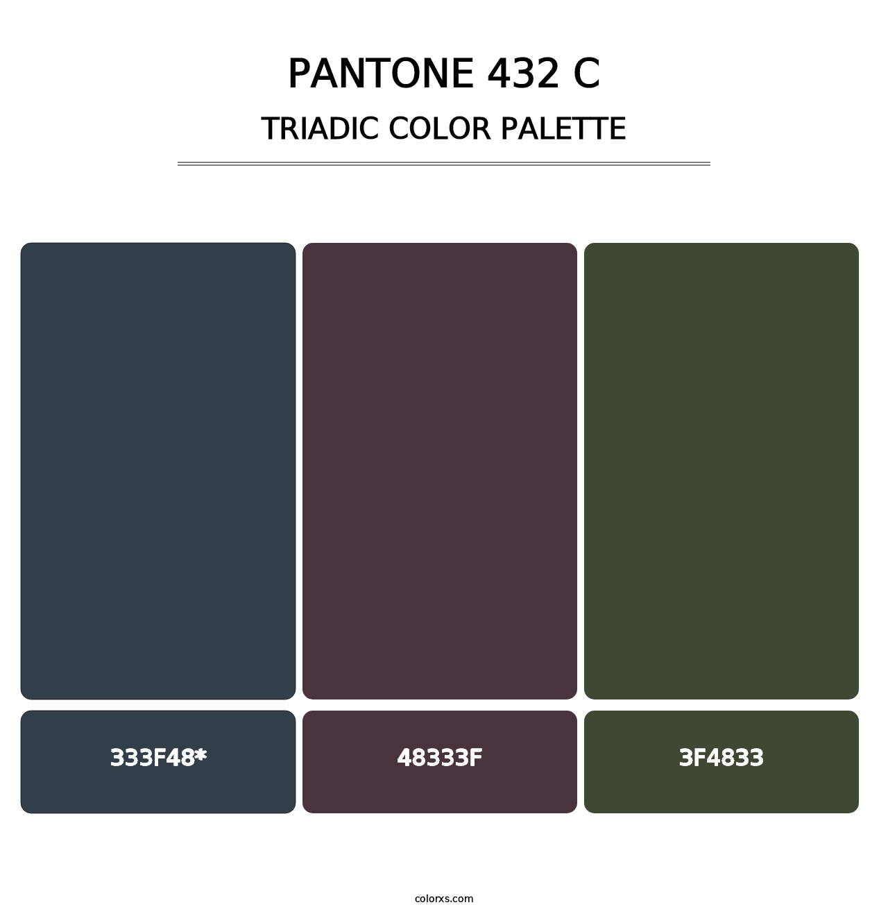 PANTONE 432 C - Triadic Color Palette