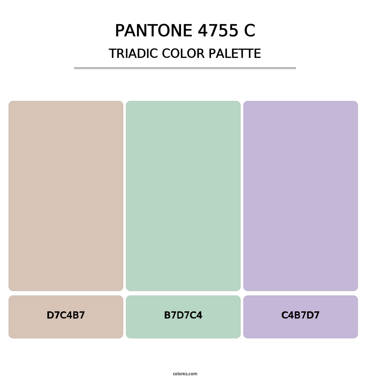 PANTONE 4755 C - Triadic Color Palette