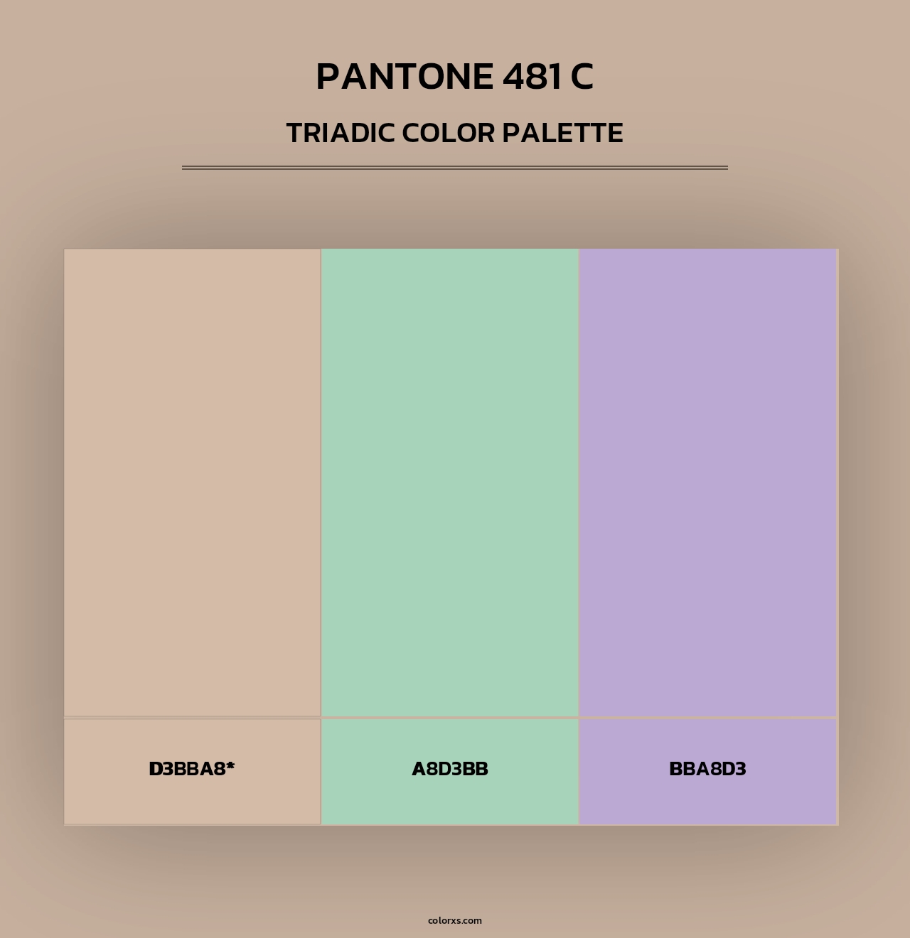 PANTONE 481 C - Triadic Color Palette