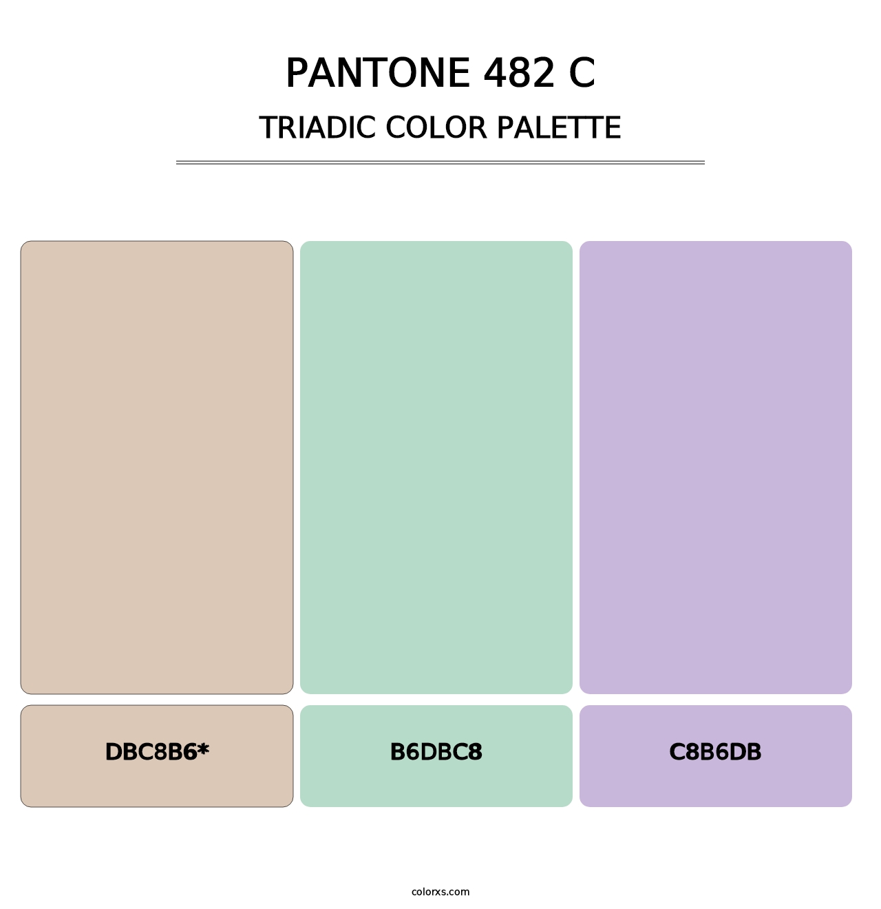 PANTONE 482 C - Triadic Color Palette