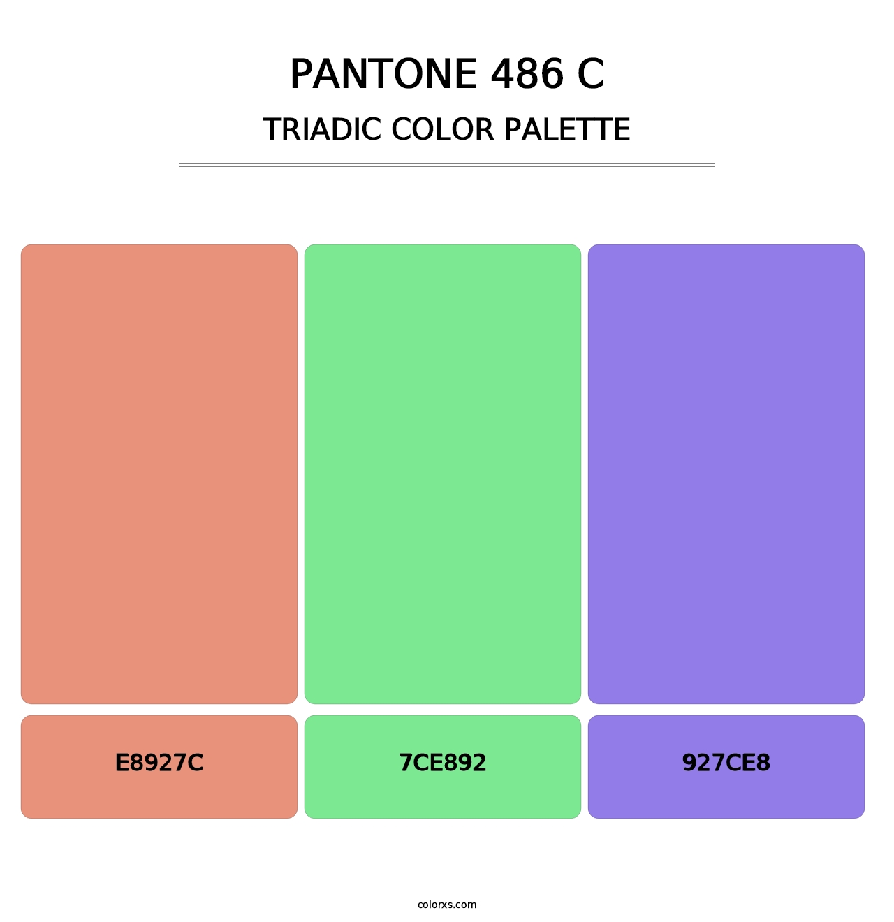 PANTONE 486 C - Triadic Color Palette