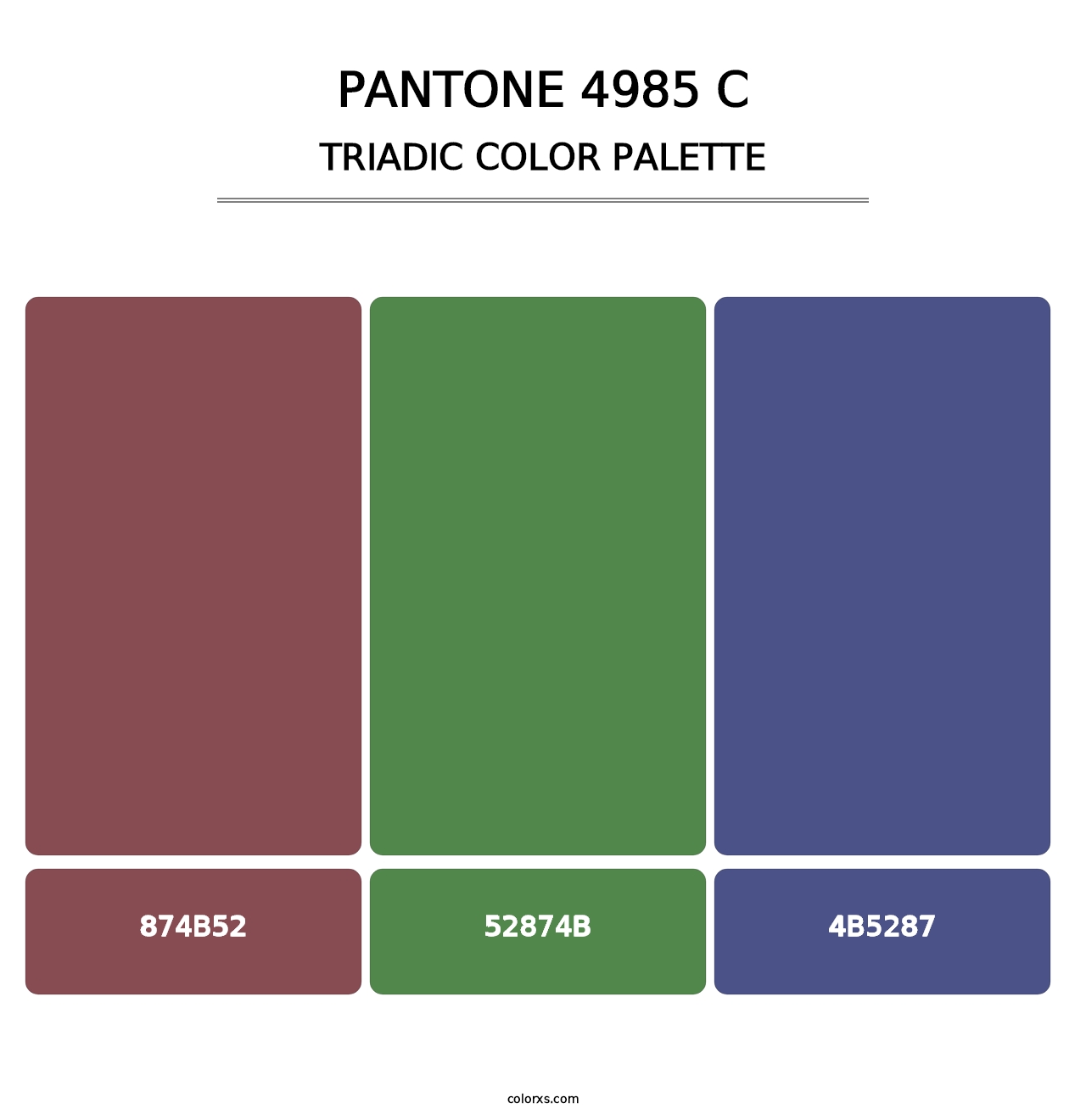 PANTONE 4985 C - Triadic Color Palette