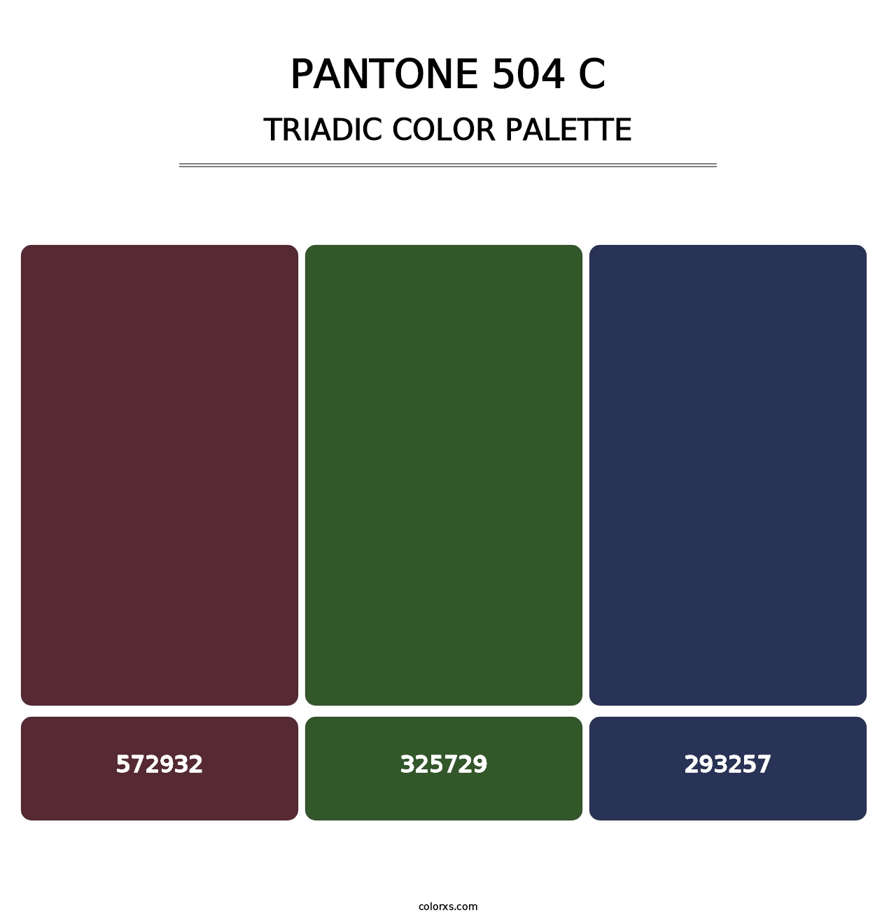 PANTONE 504 C - Triadic Color Palette