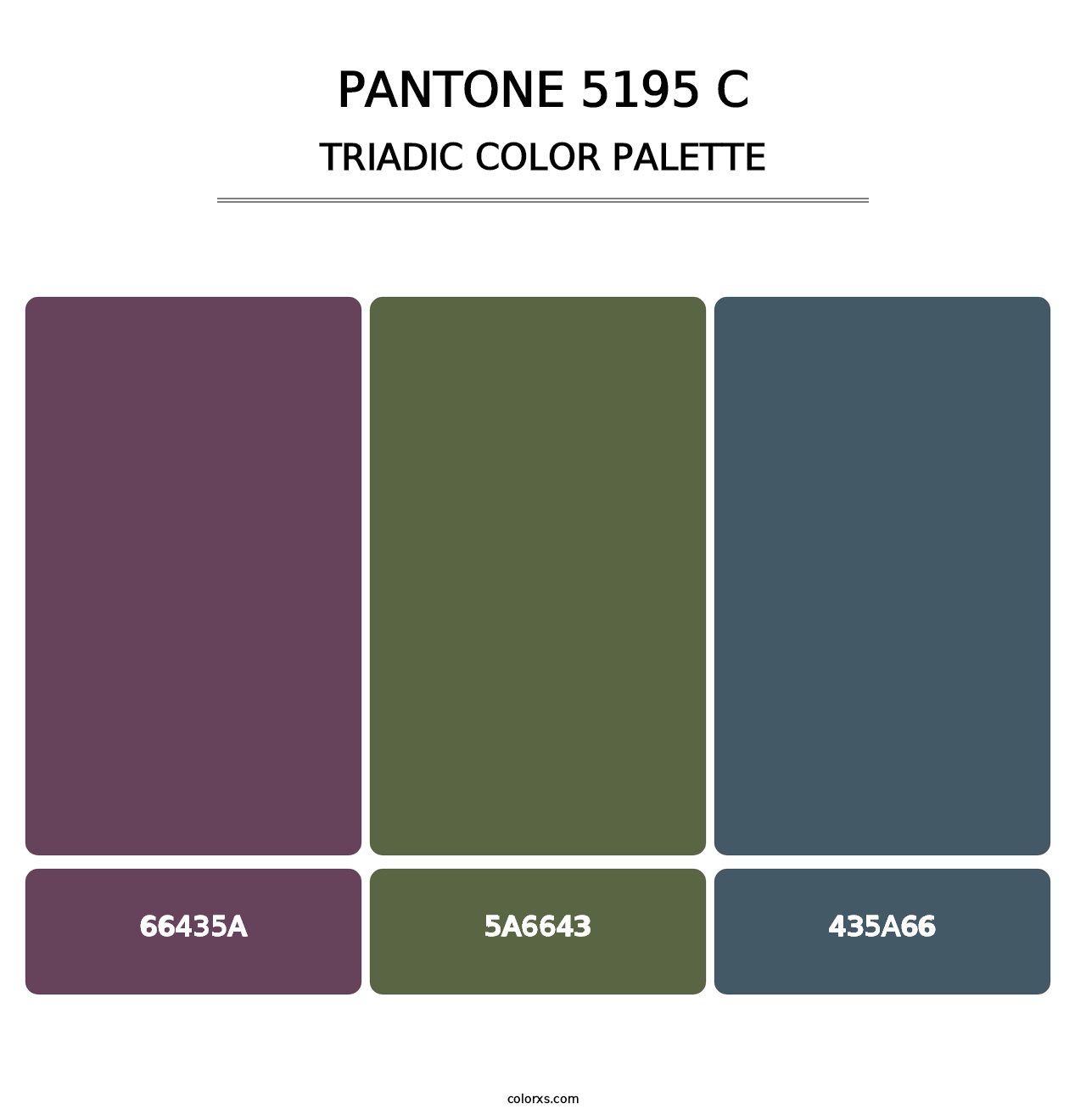 PANTONE 5195 C - Triadic Color Palette