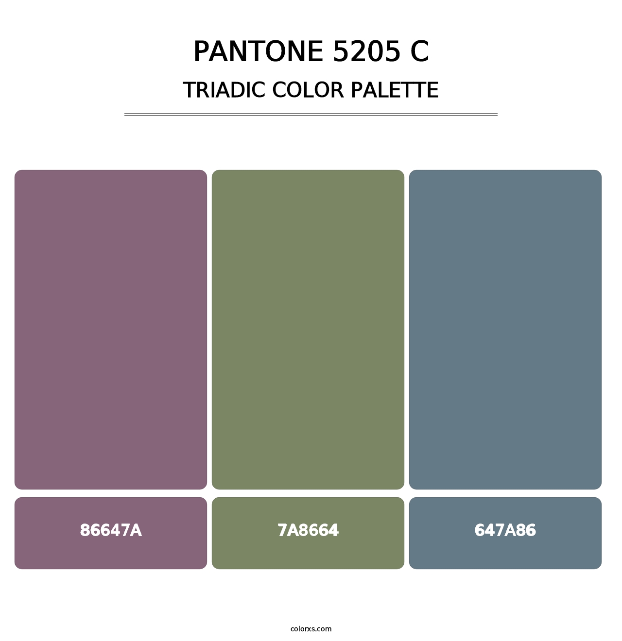 PANTONE 5205 C - Triadic Color Palette