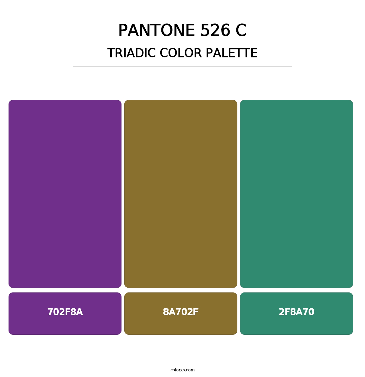 PANTONE 526 C - Triadic Color Palette