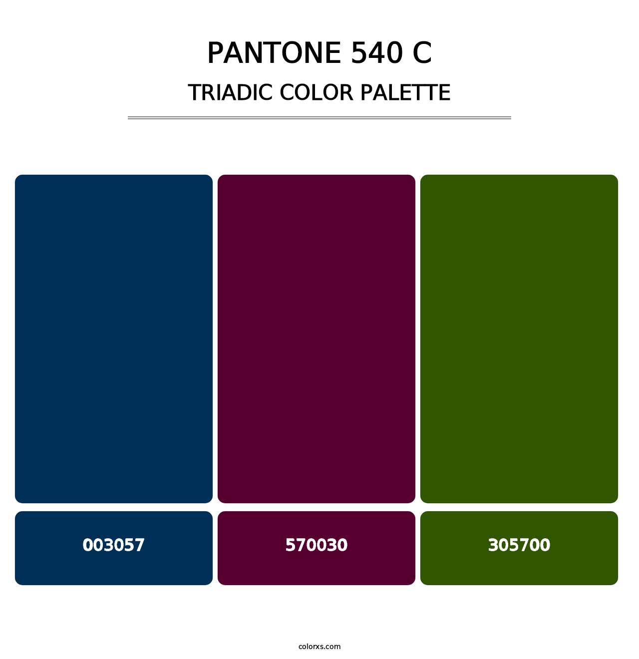 PANTONE 540 C - Triadic Color Palette