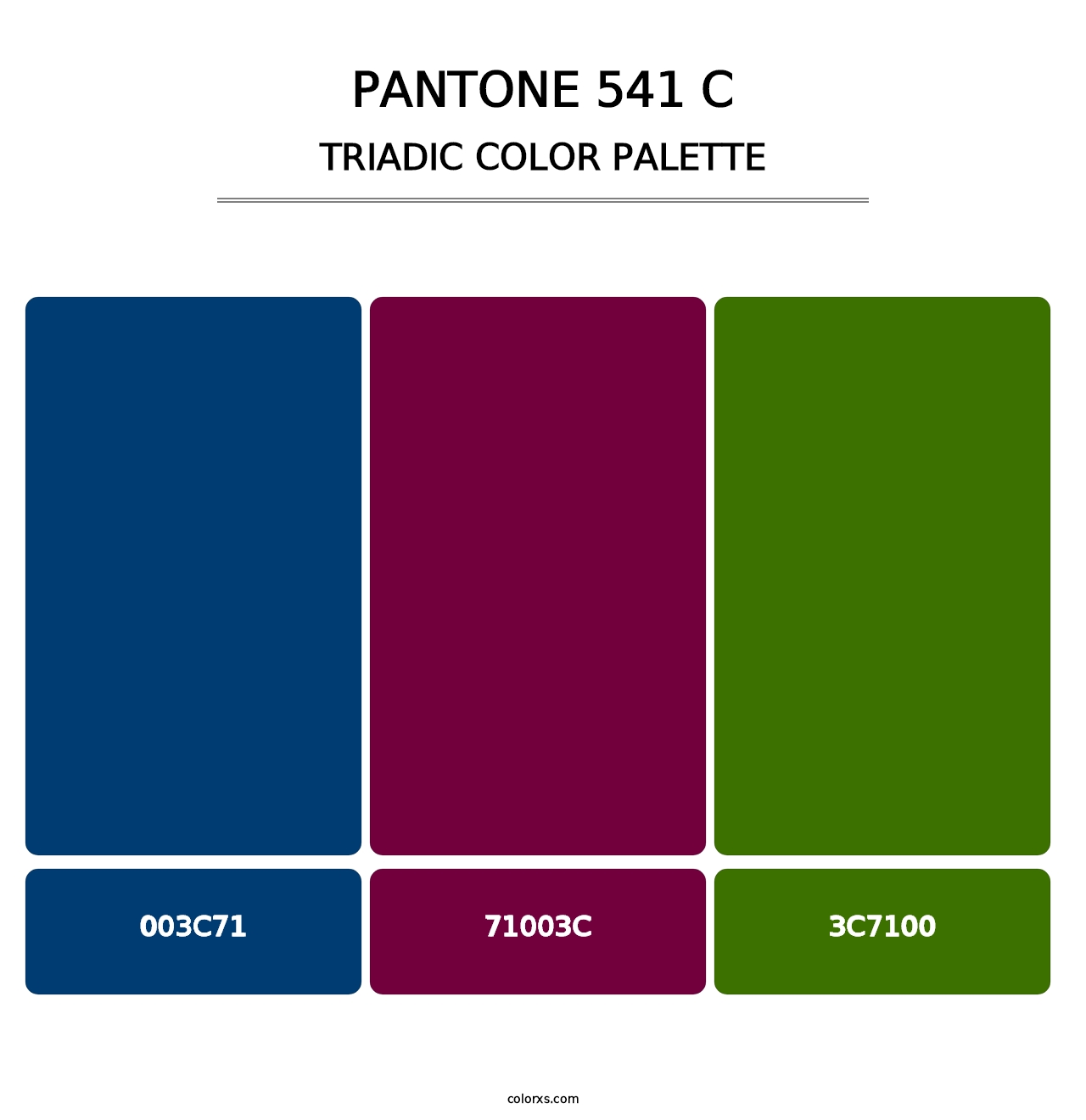 PANTONE 541 C - Triadic Color Palette