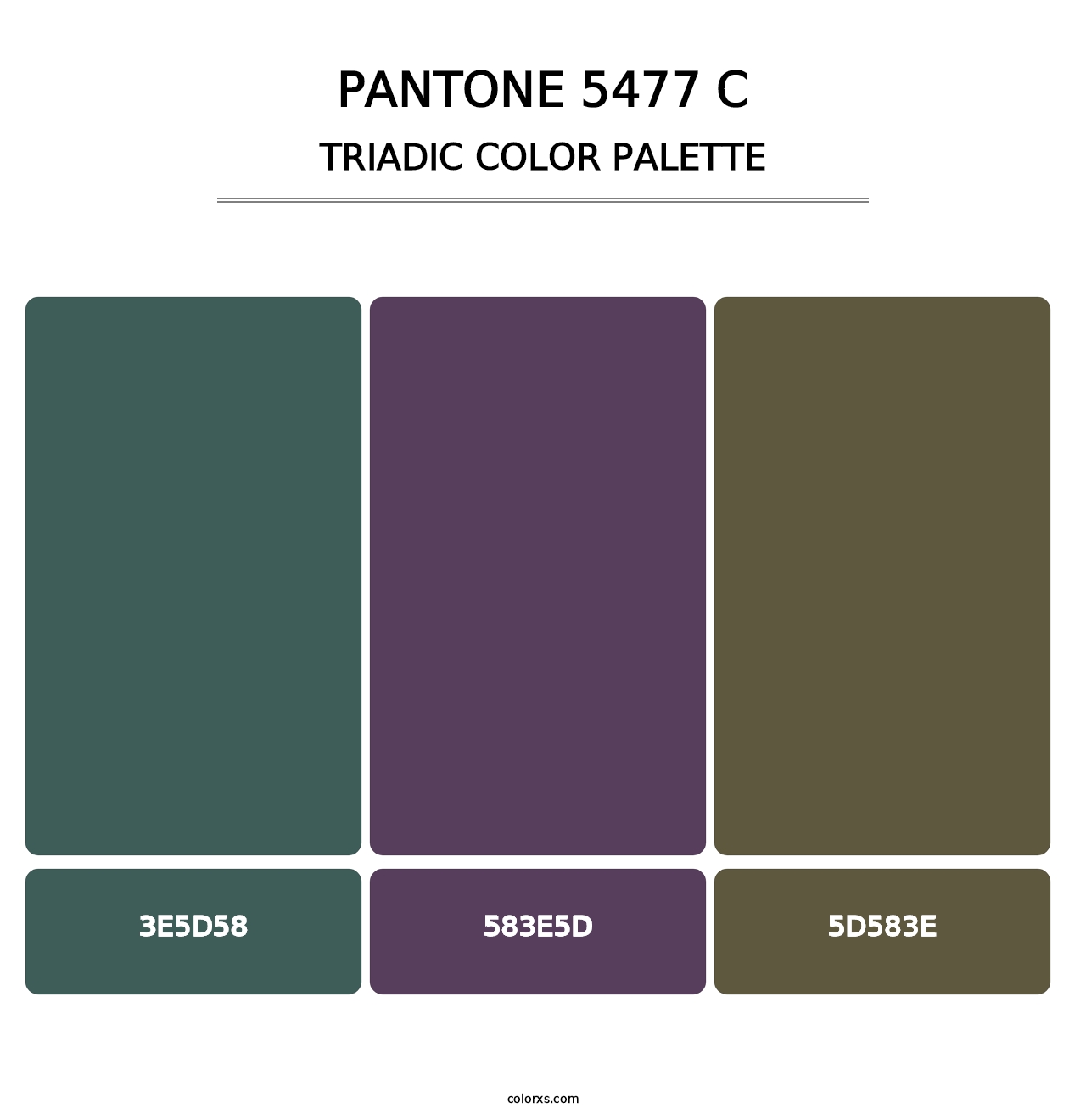PANTONE 5477 C - Triadic Color Palette