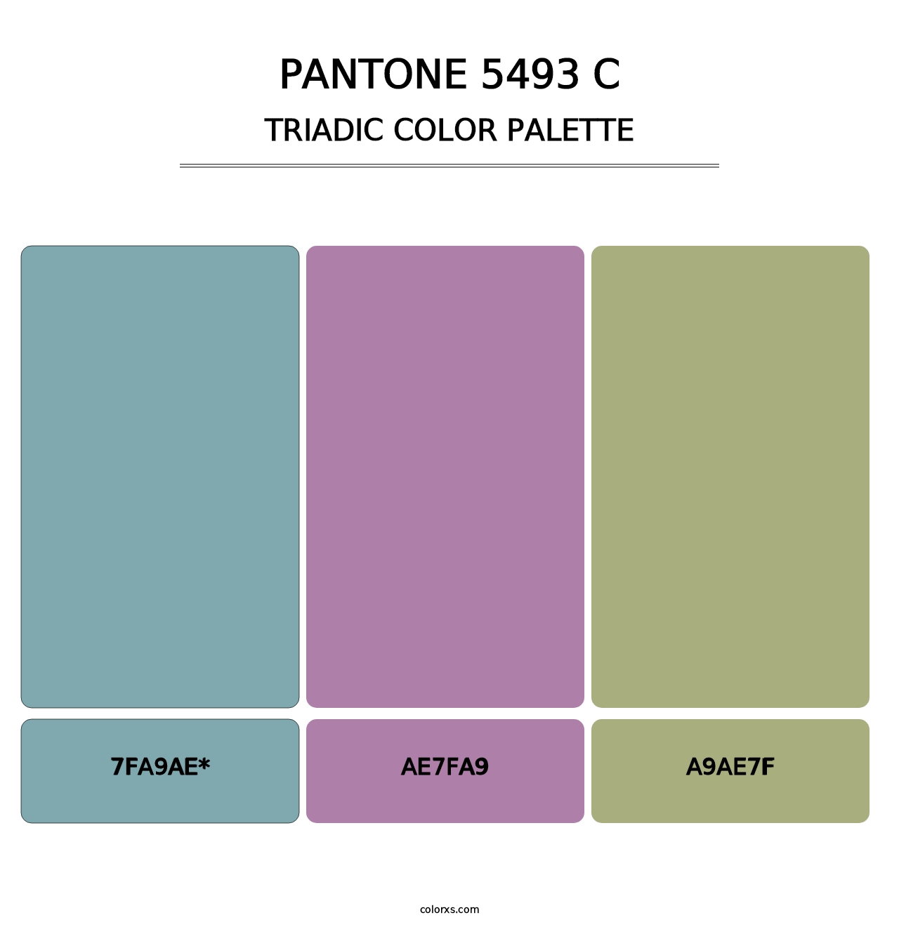 PANTONE 5493 C - Triadic Color Palette