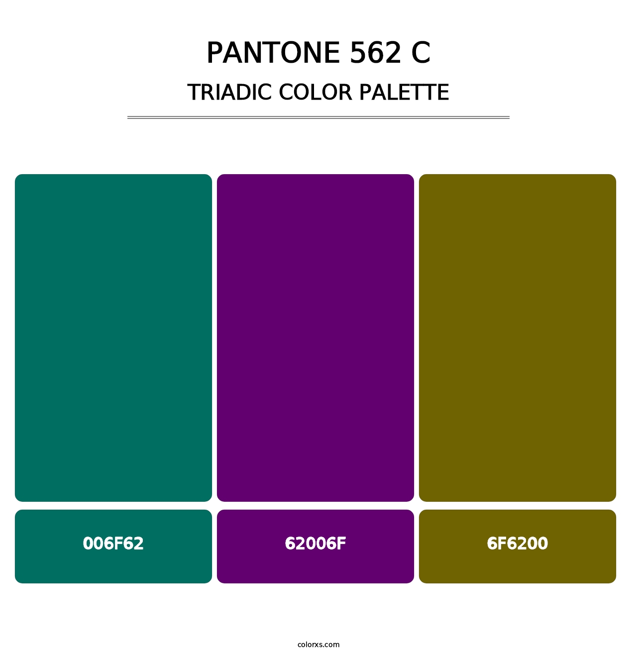 PANTONE 562 C - Triadic Color Palette
