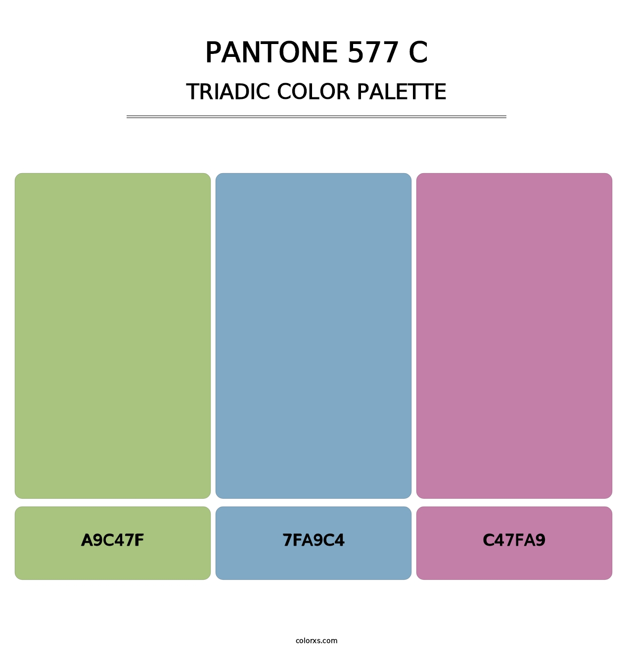 PANTONE 577 C - Triadic Color Palette
