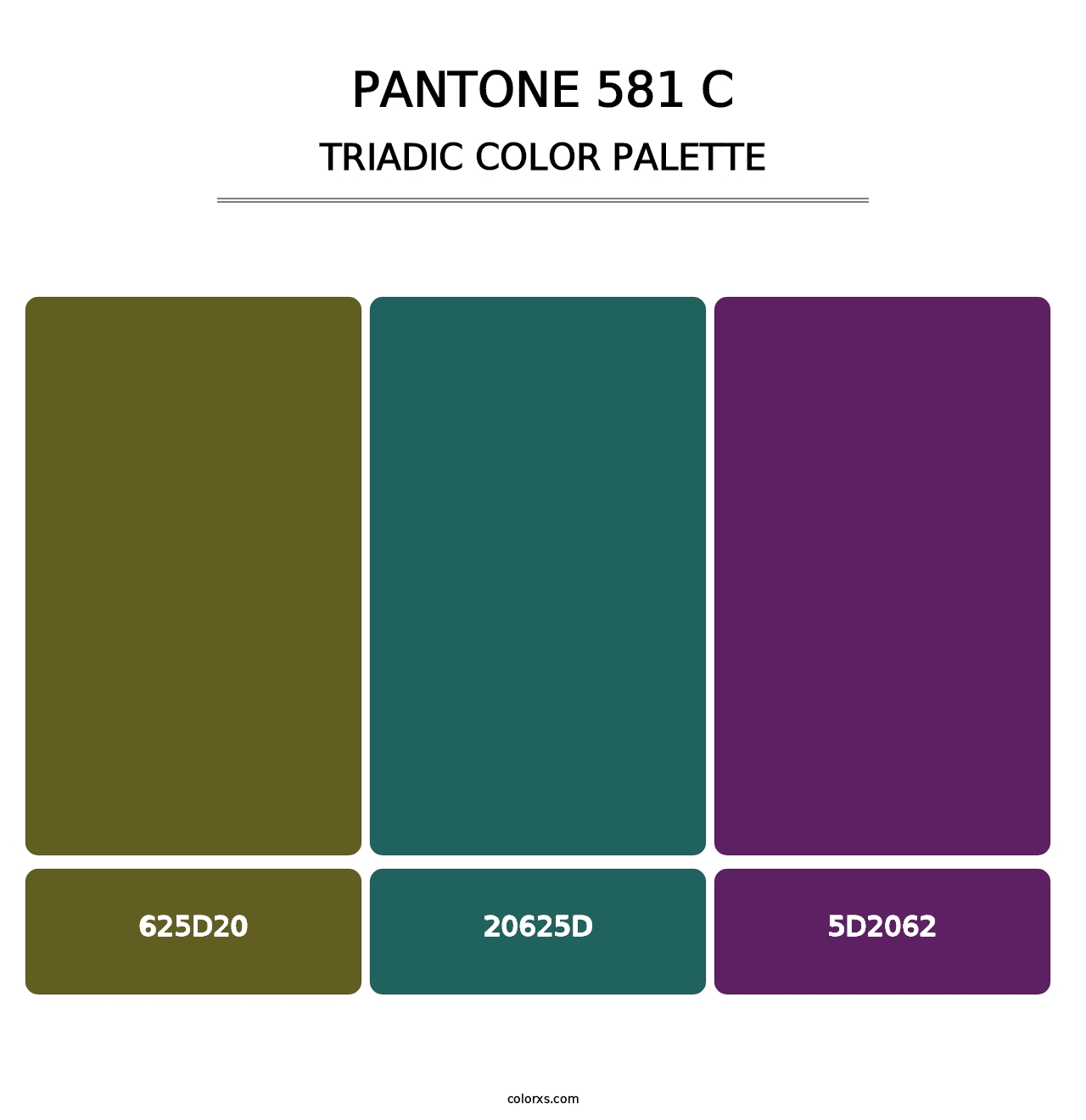 PANTONE 581 C - Triadic Color Palette