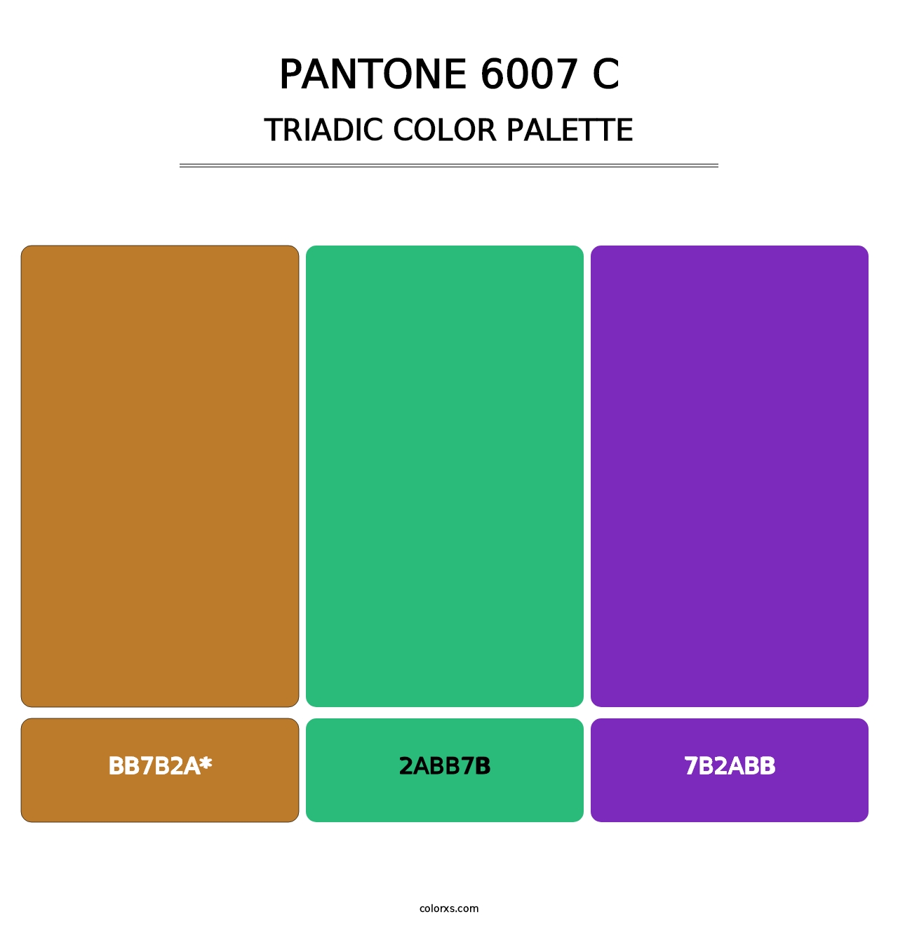 PANTONE 6007 C - Triadic Color Palette