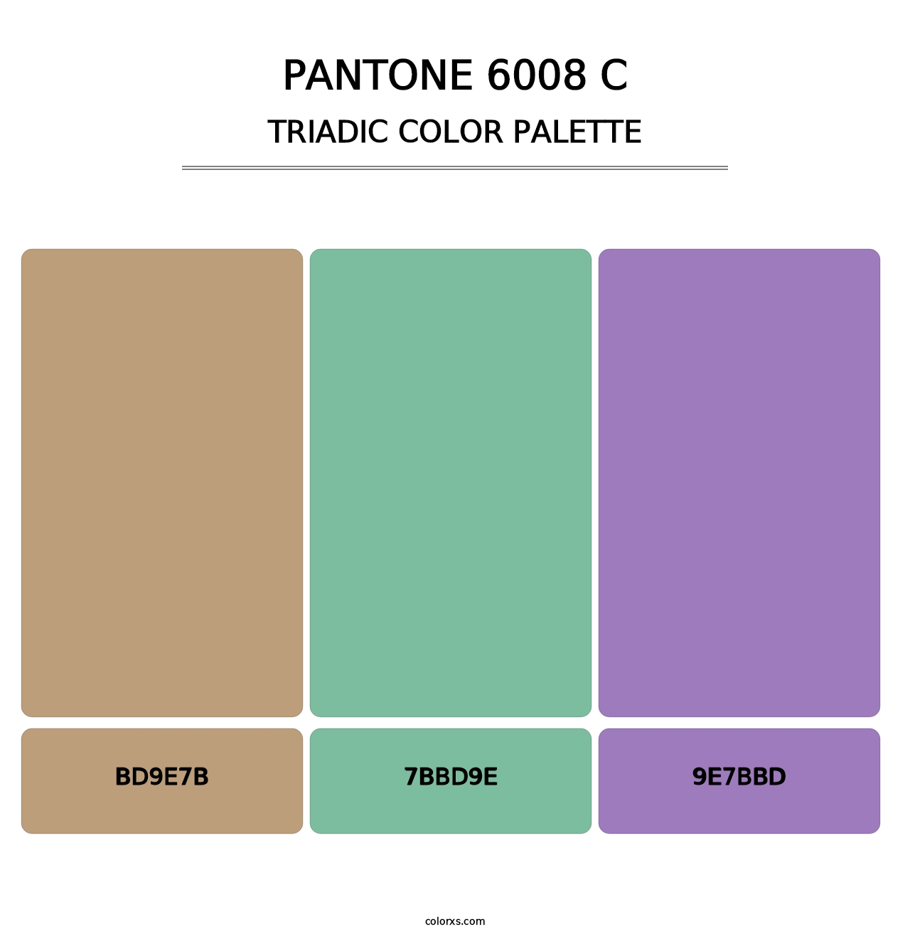 PANTONE 6008 C - Triadic Color Palette