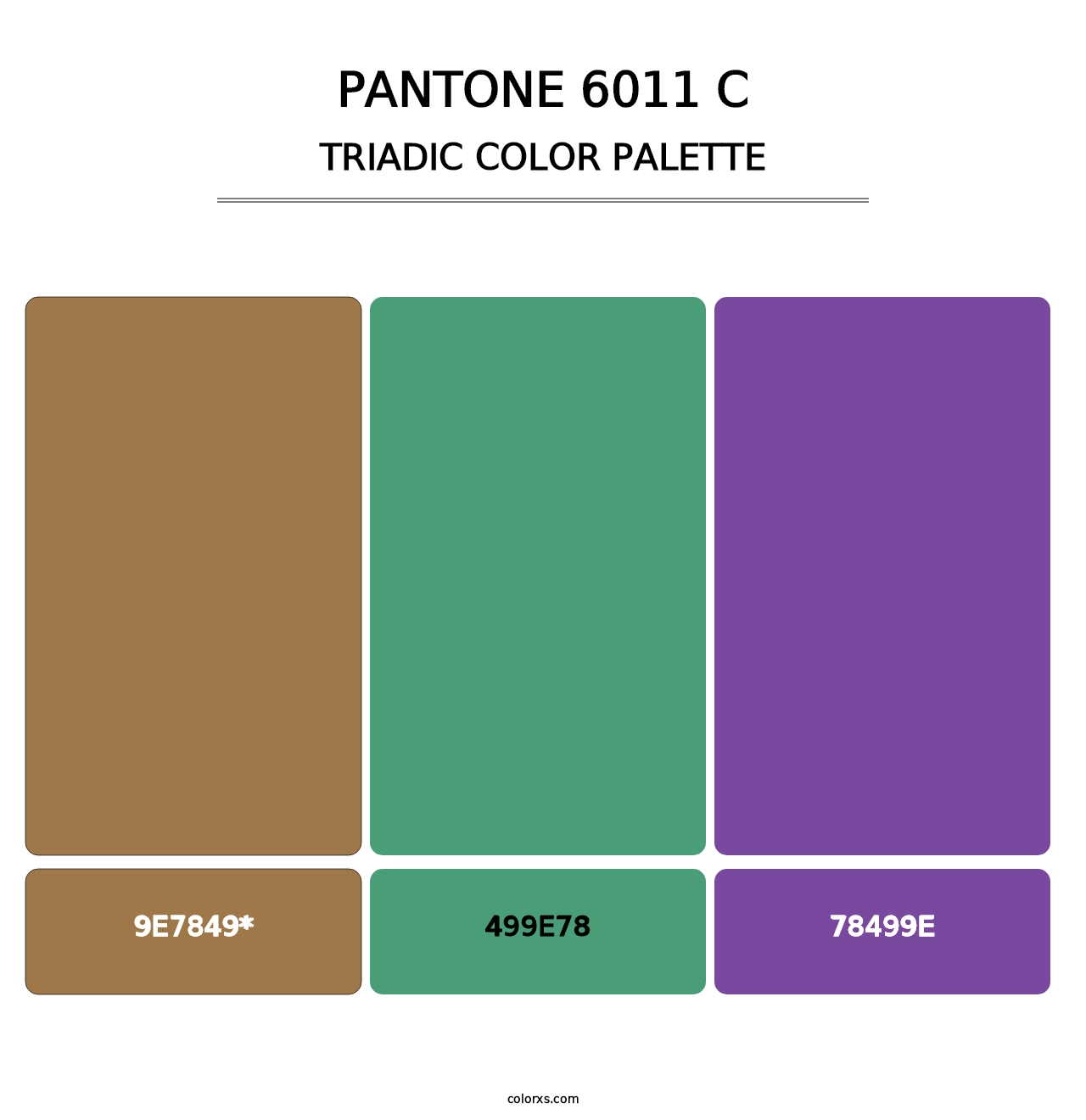 PANTONE 6011 C - Triadic Color Palette