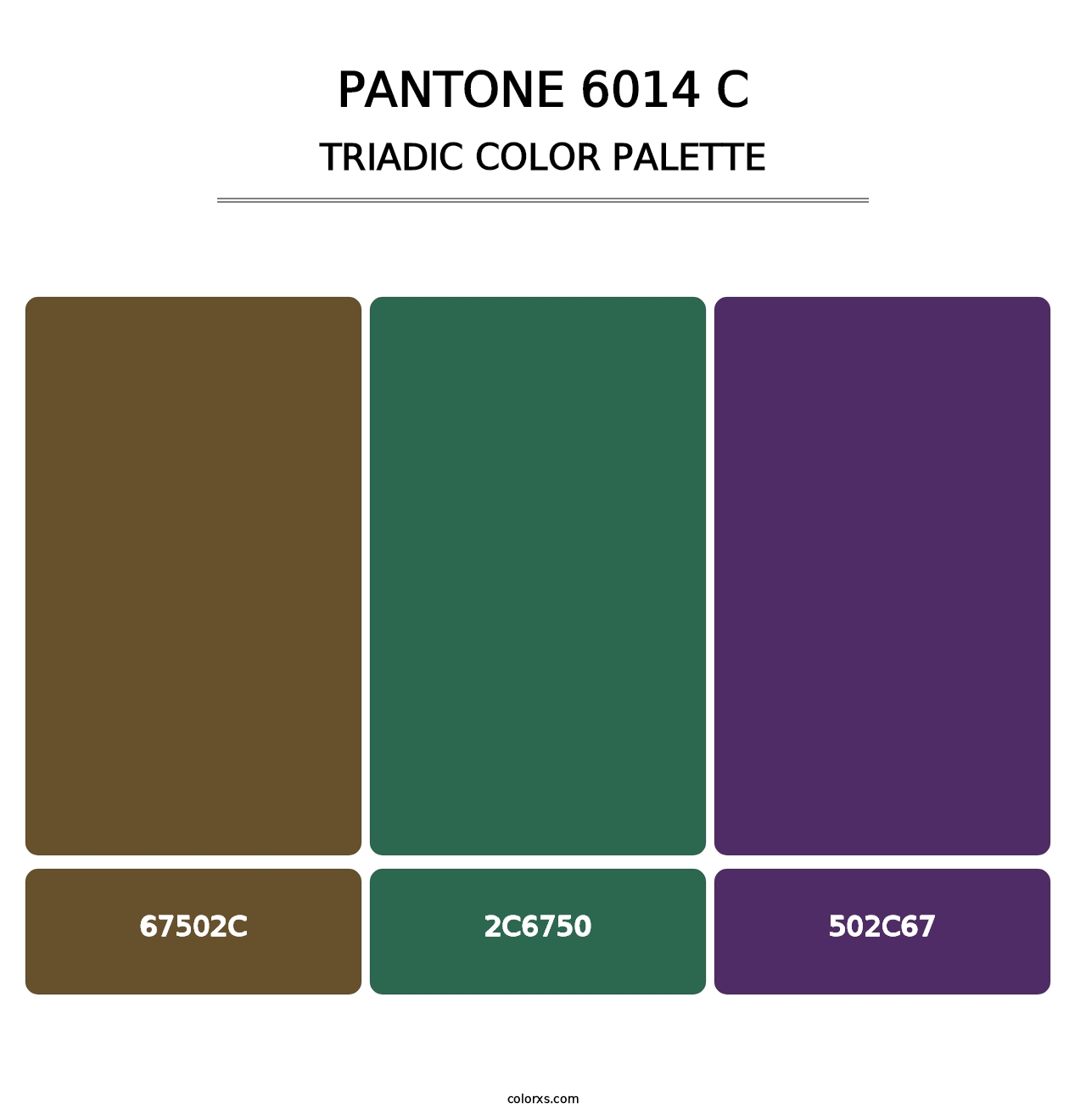 PANTONE 6014 C - Triadic Color Palette