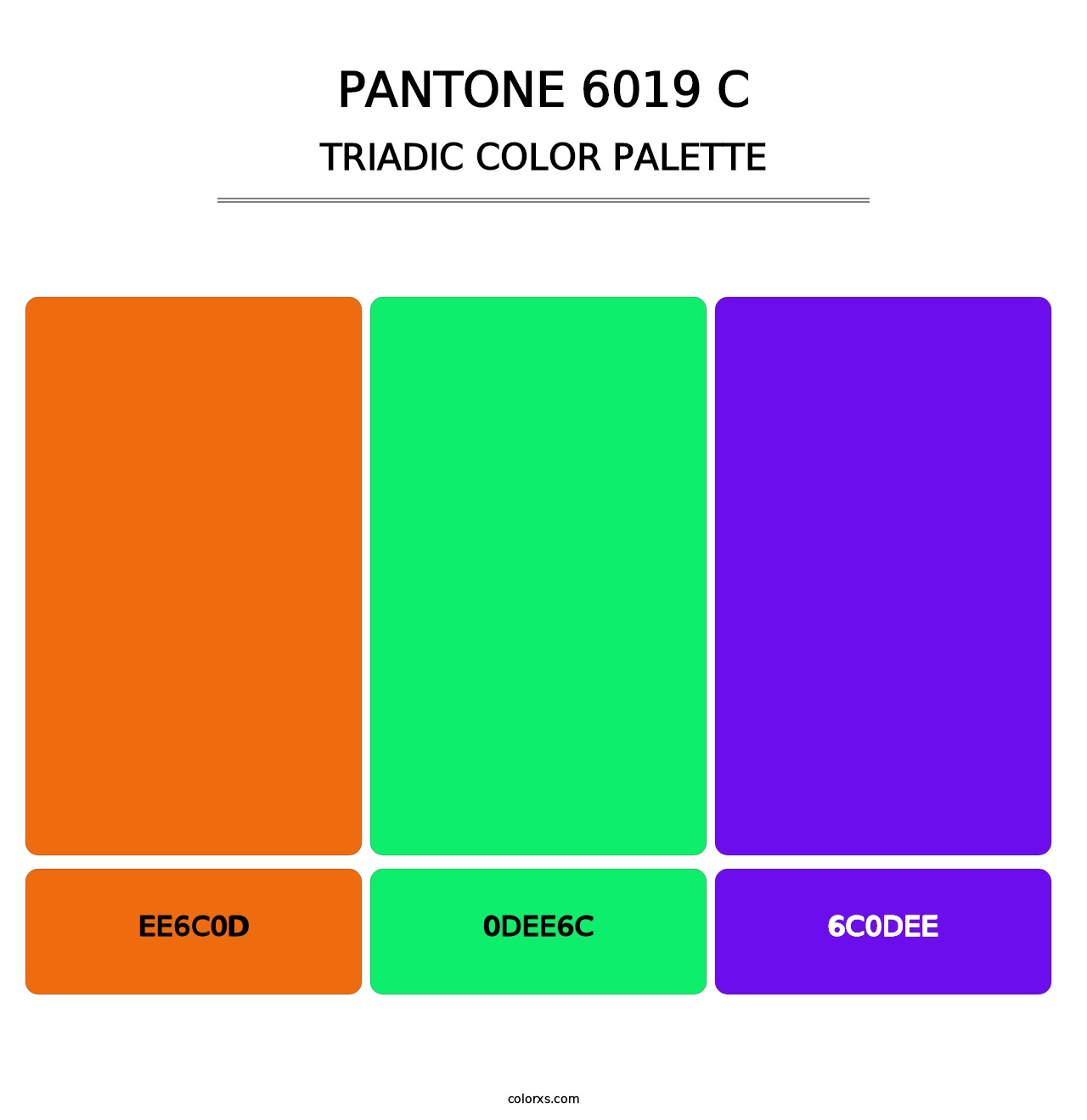 PANTONE 6019 C - Triadic Color Palette