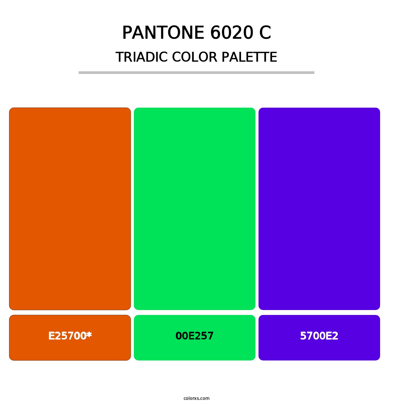 PANTONE 6020 C - Triadic Color Palette