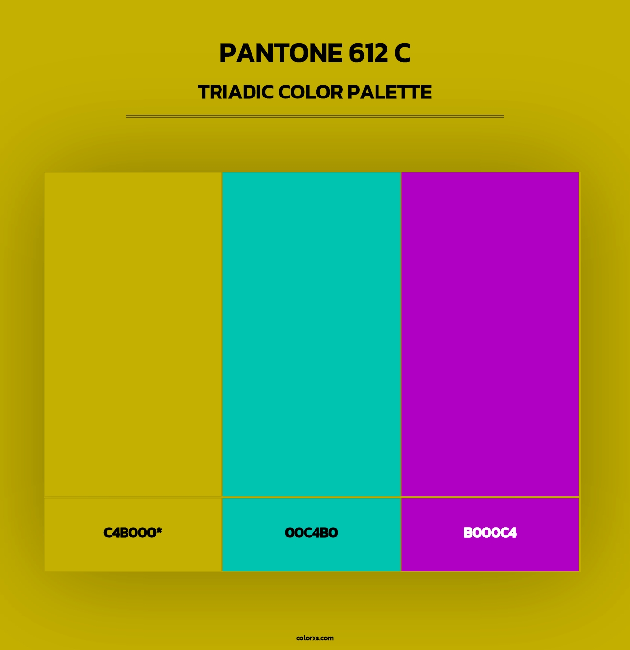 PANTONE 612 C - Triadic Color Palette