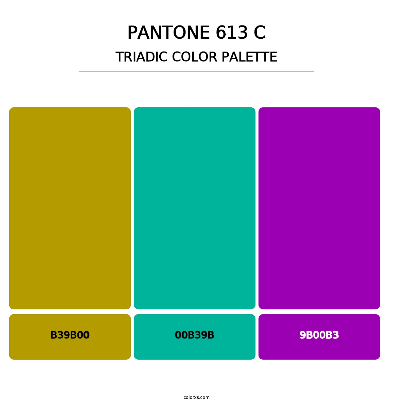 PANTONE 613 C - Triadic Color Palette