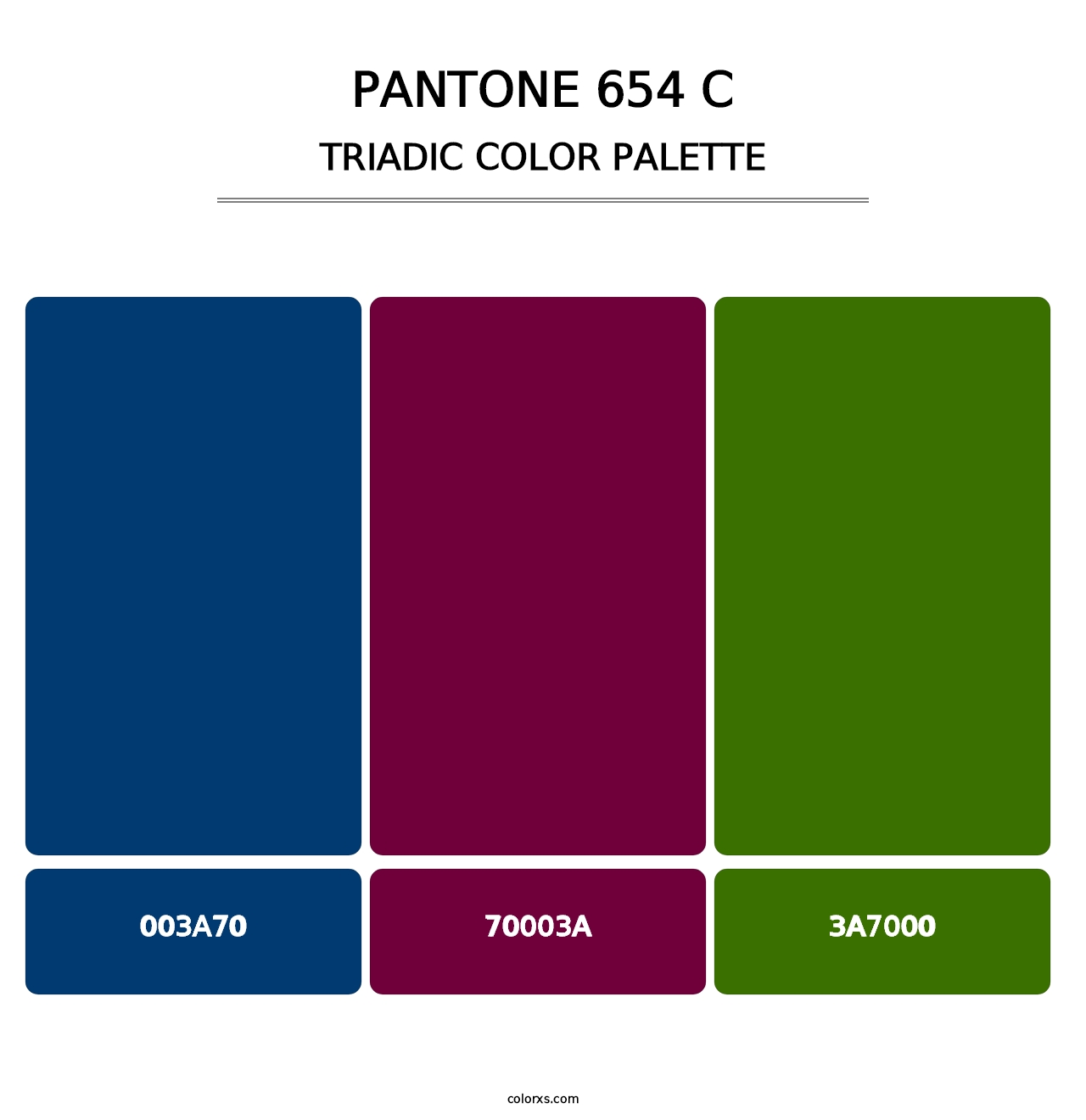 PANTONE 654 C - Triadic Color Palette
