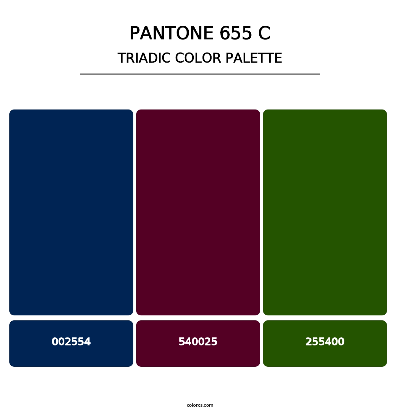 PANTONE 655 C - Triadic Color Palette