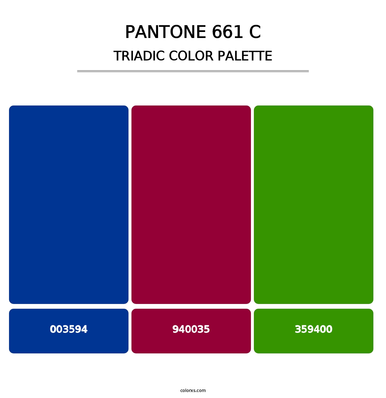 PANTONE 661 C - Triadic Color Palette