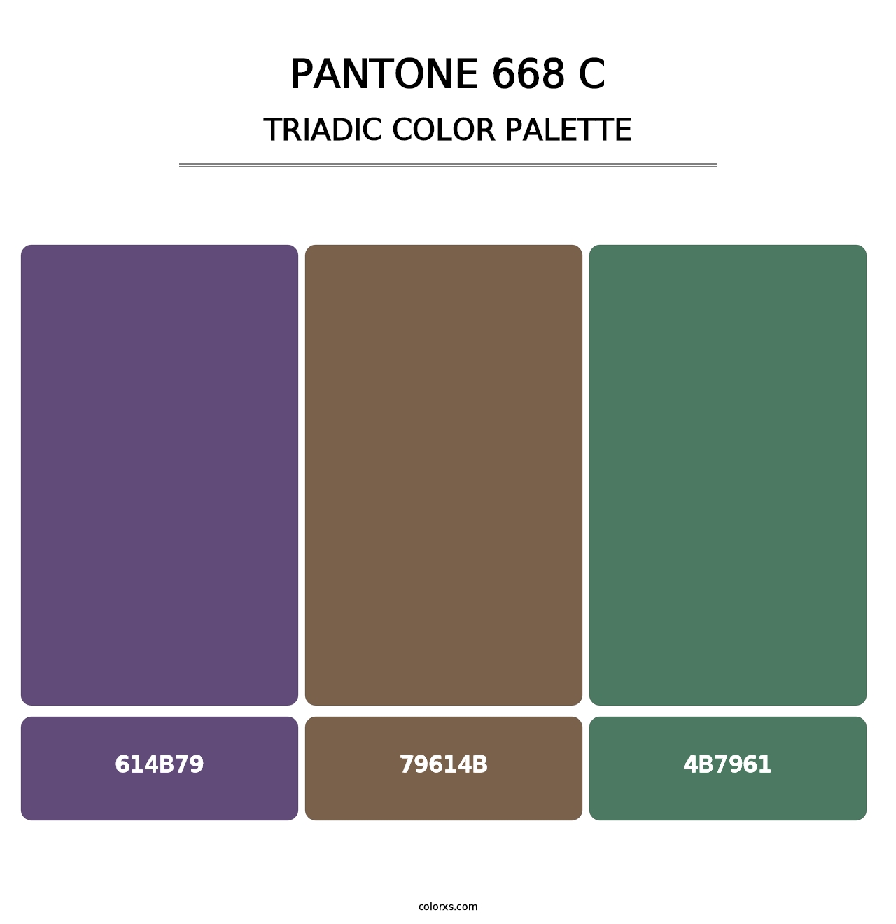 PANTONE 668 C - Triadic Color Palette
