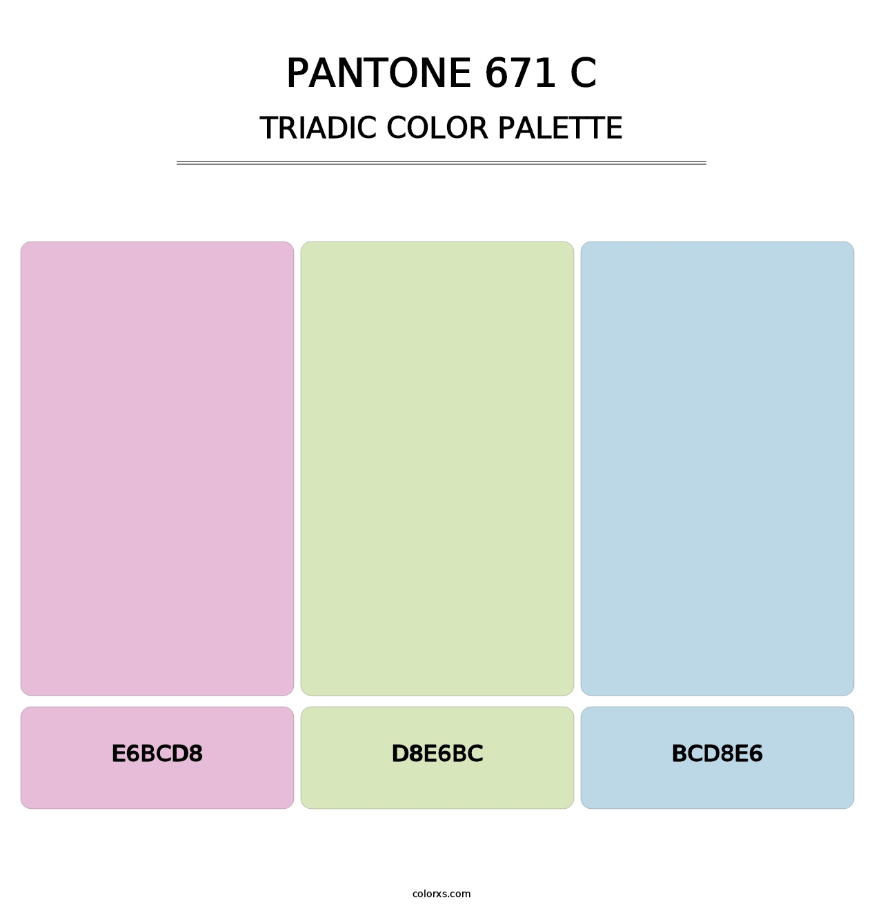 PANTONE 671 C - Triadic Color Palette