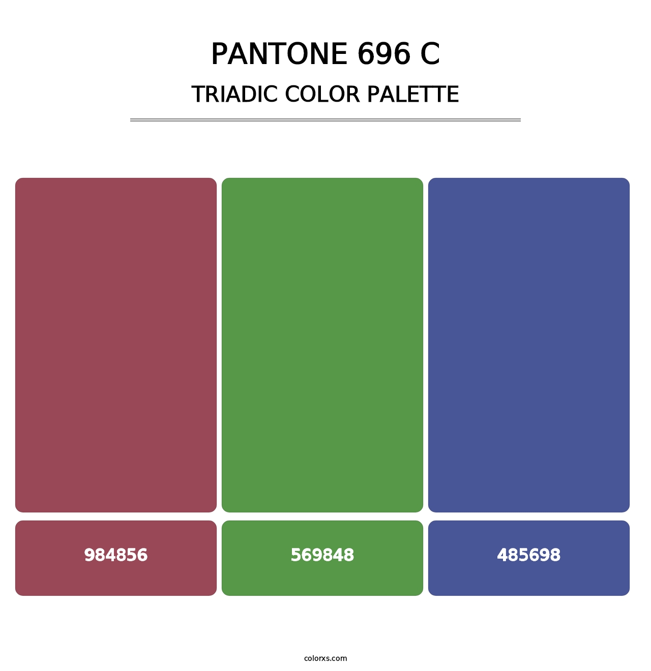 PANTONE 696 C - Triadic Color Palette
