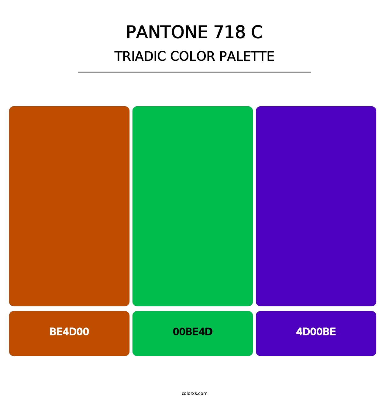 PANTONE 718 C - Triadic Color Palette