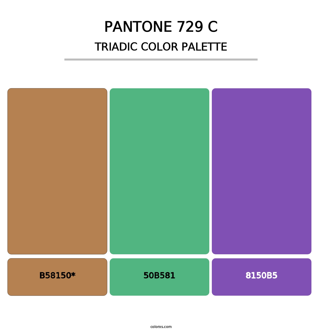 PANTONE 729 C - Triadic Color Palette