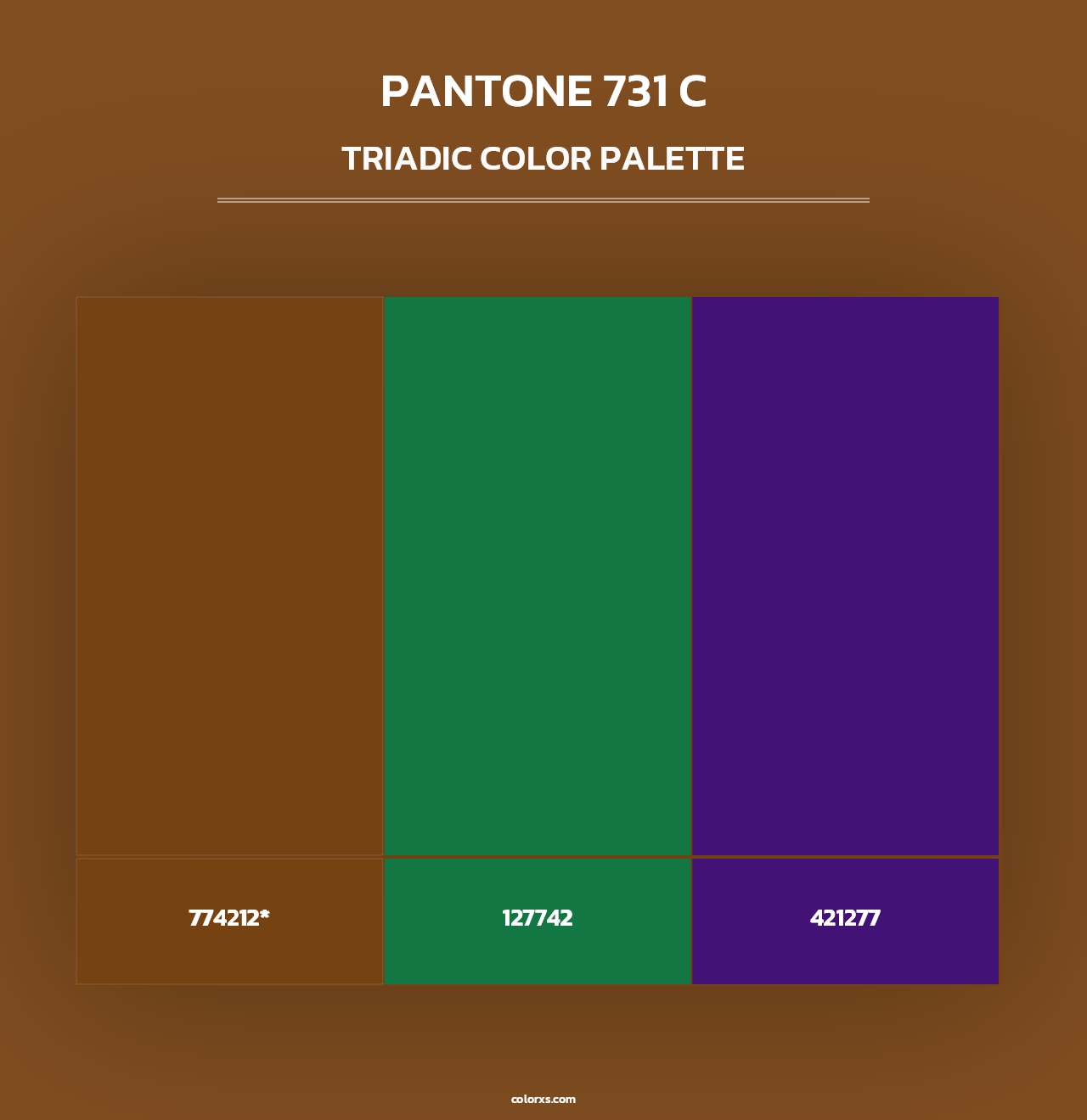 PANTONE 731 C - Triadic Color Palette